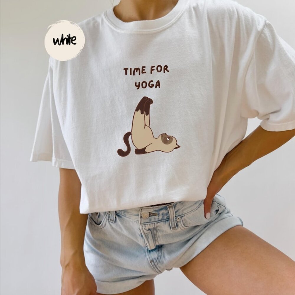 Yoga Cat Shirt, Cat Yoga Shirt, Funny Cat Shirt, Cute Cat Shirt - Picture 1 of 3
